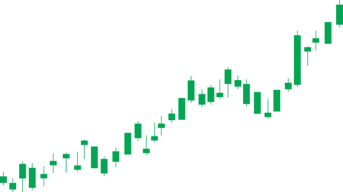 Green bullish stock chart candlestick